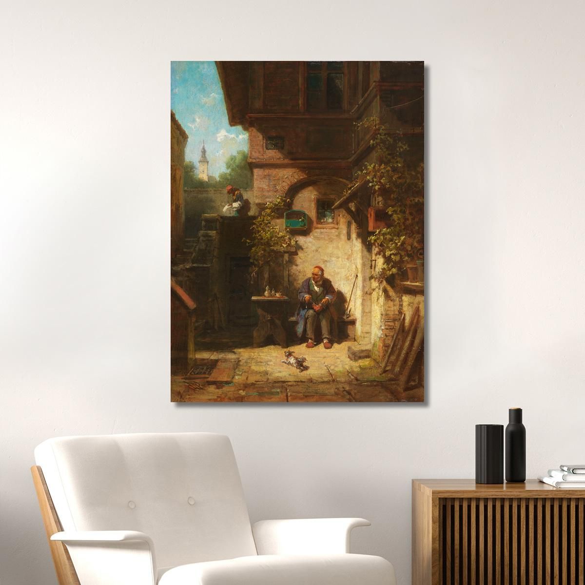 Waiting For The Newspaper Carl Spitzweg csp32 canvas print 