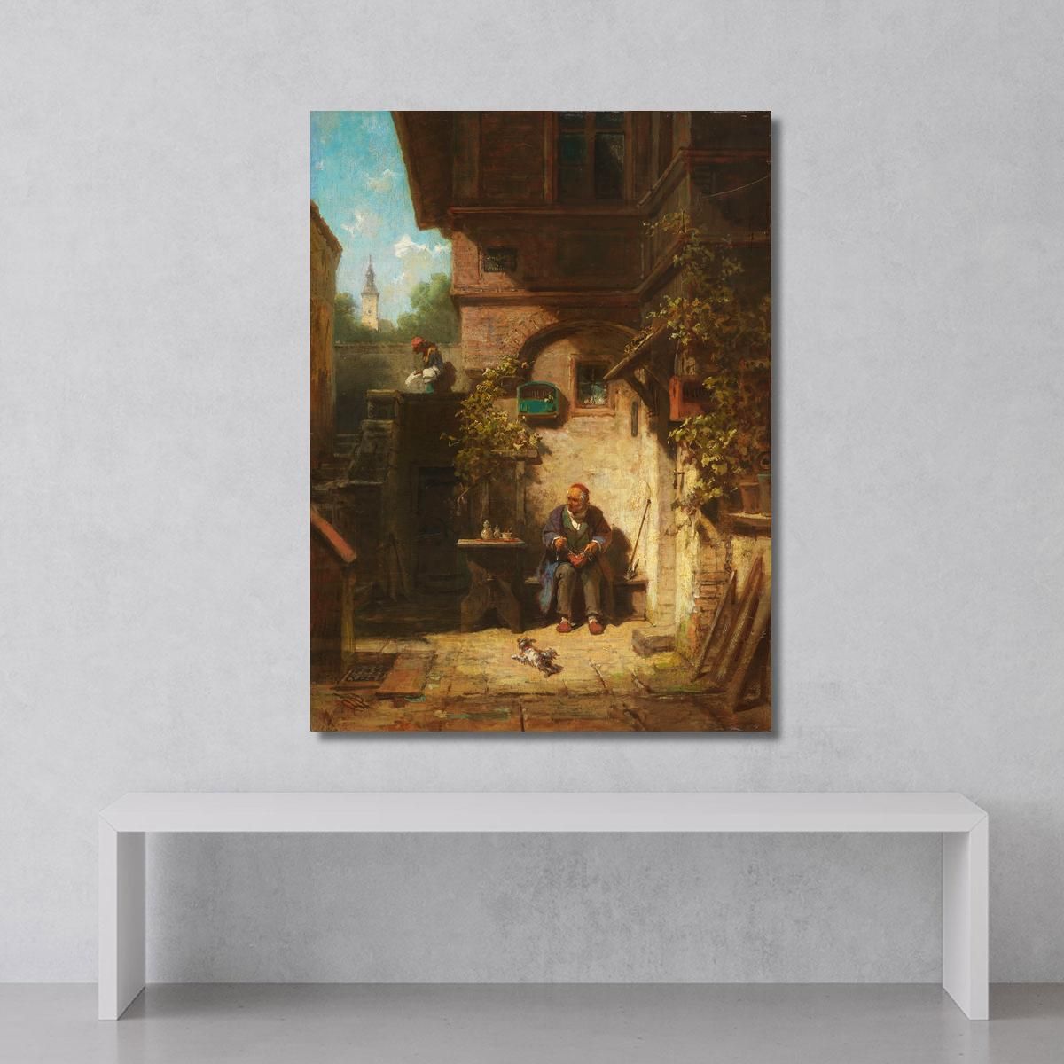 Waiting For The Newspaper Carl Spitzweg csp32 canvas print 