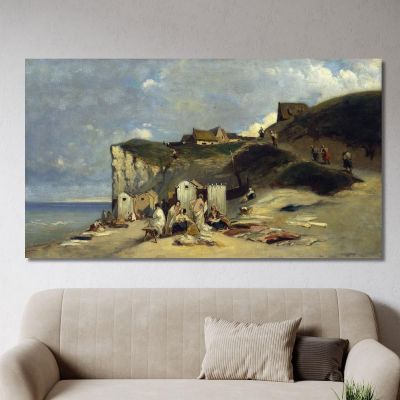 Woman Bath In Dieppe I Carl Spitzweg csp66 canvas print 