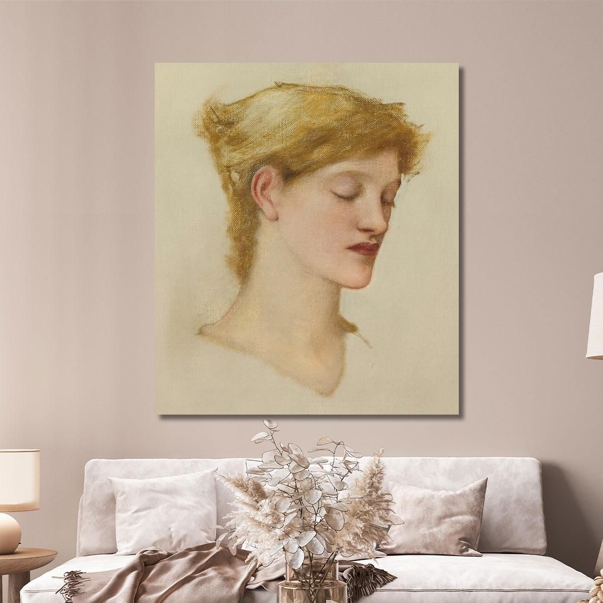Head Of A Woman Sir Edward Coley Burne-Jones ecb25 canvas print 