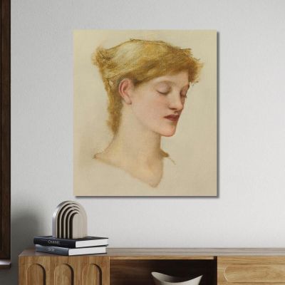 Head Of A Woman Sir Edward Coley Burne-Jones ecb25 canvas print 