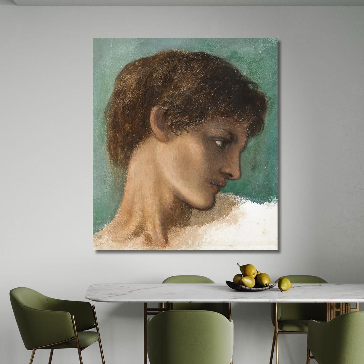 Head Of A Young Man Sir Edward Coley Burne-Jones ecb26 canvas print 