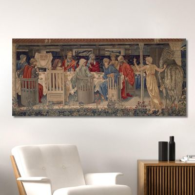 Knights Of The Round Table Summoned To The Quest By The Strange Damsel Sir Edward Coley Burne-Jones ecb35 canvas print 