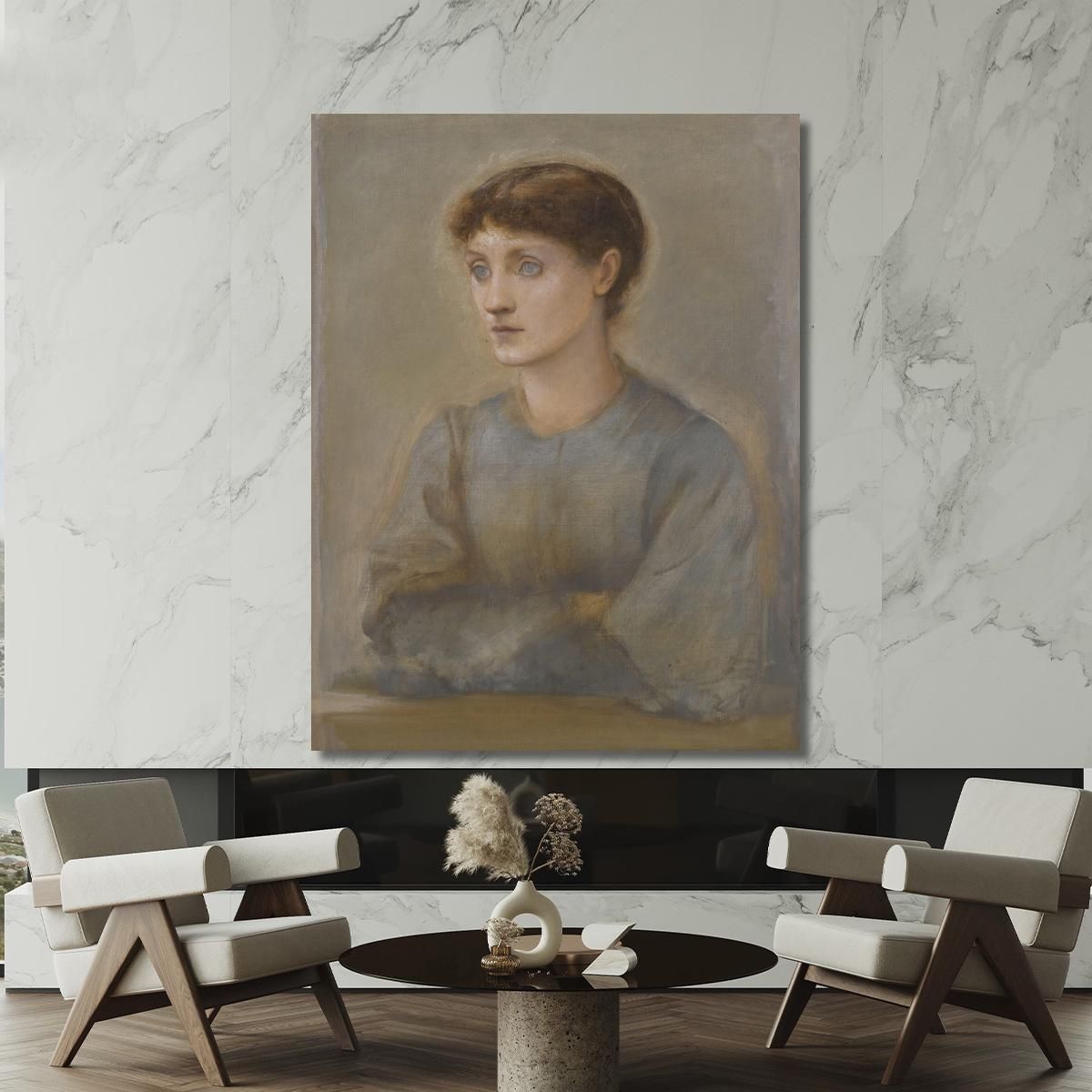 Portrait Of Margaret The Artist'S Daughter Sir Edward Coley Burne-Jones ecb50 canvas print 
