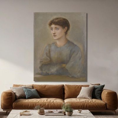 Portrait Of Margaret The Artist'S Daughter Sir Edward Coley Burne-Jones ecb50 canvas print 