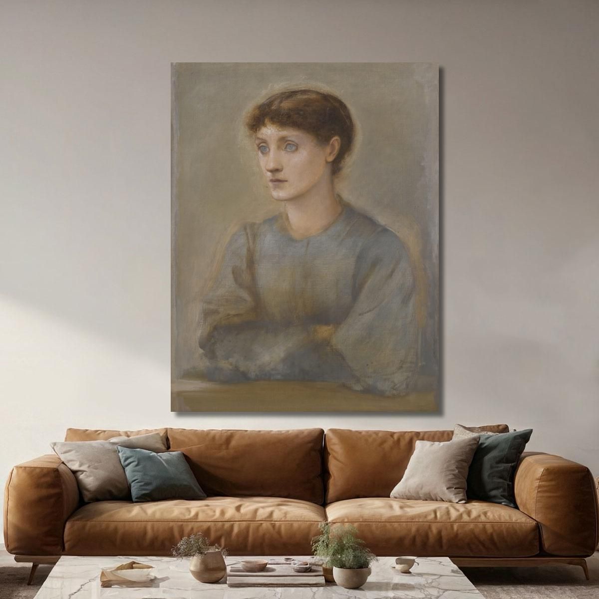Portrait Of Margaret The Artist'S Daughter Sir Edward Coley Burne-Jones ecb50 canvas print 