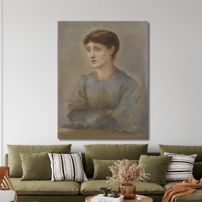 Portrait Of Margaret The Artist'S Daughter Sir Edward Coley Burne-Jones ecb50 canvas print 