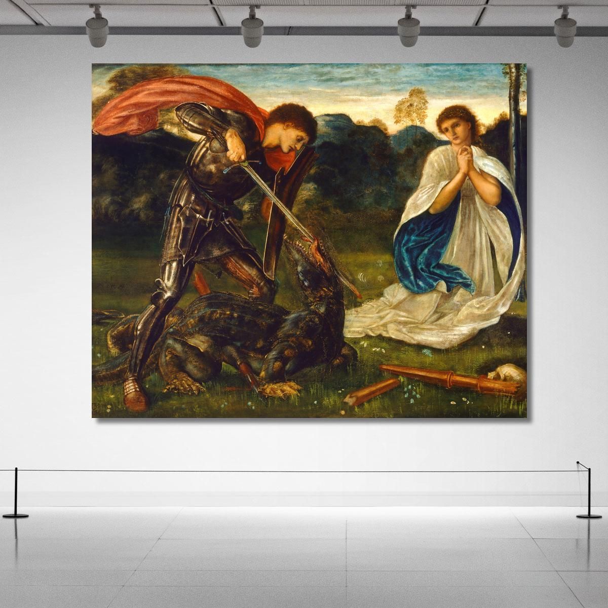 The Fight St George Kills The Dragon Vi Sir Edward Coley Burne-Jones ecb83 canvas print 