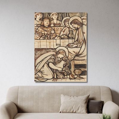 The Magdalen Anointing Christ'S Feet Sir Edward Coley Burne-Jones ecb90 canvas print 