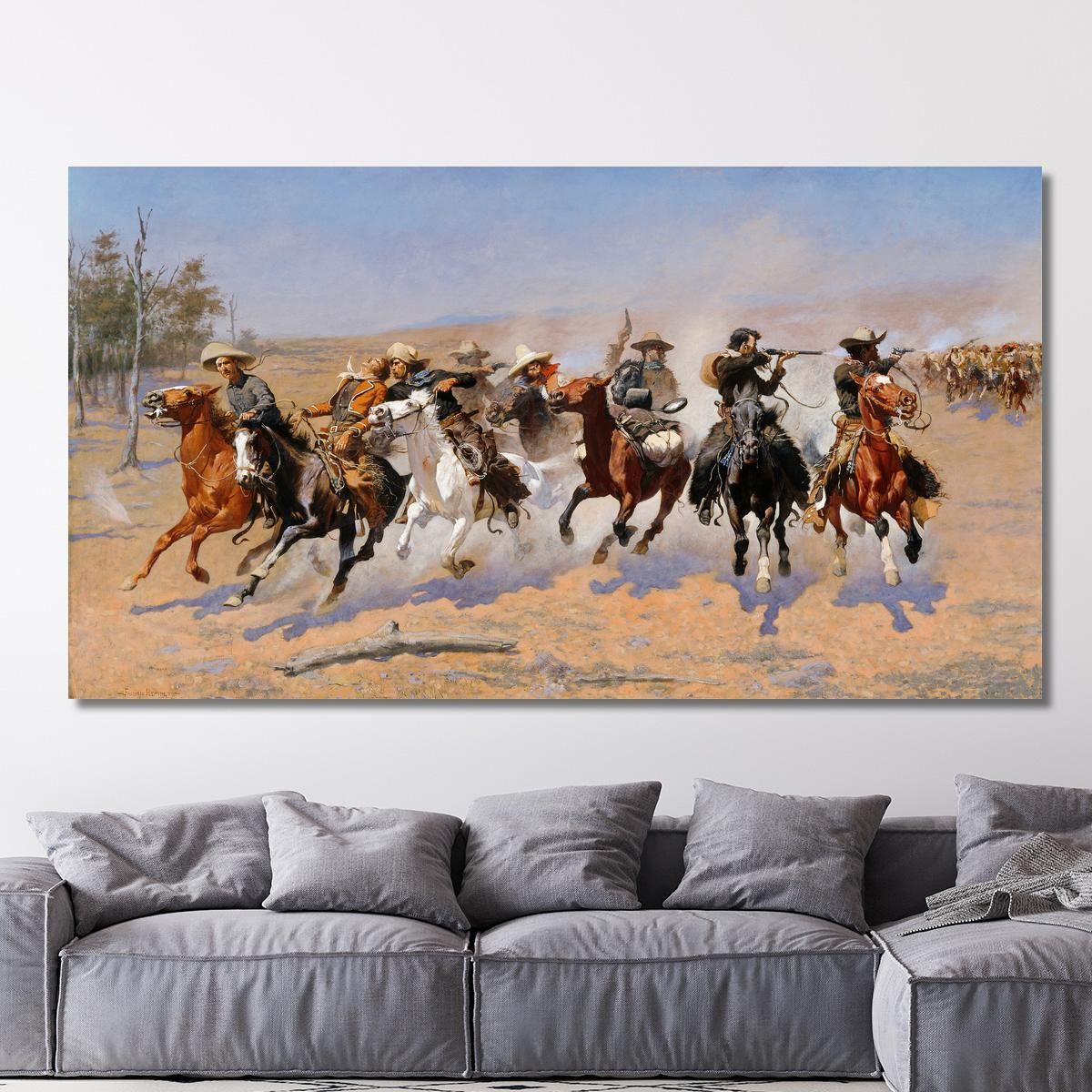 A Dash For The Timber Frederic Remington frm1 canvas print 