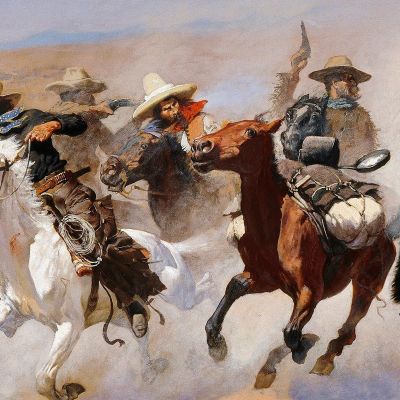 A Dash For The Timber Frederic Remington frm1 canvas print