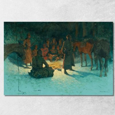 A Halt In The Wilderness Frederic Remington frm2 canvas print 