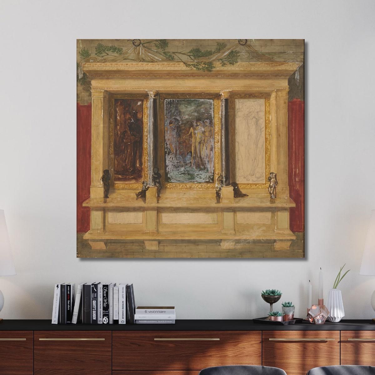 Troy Triptych Compositional Study Sir Edward Coley Burne-Jones ecb105 canvas print 