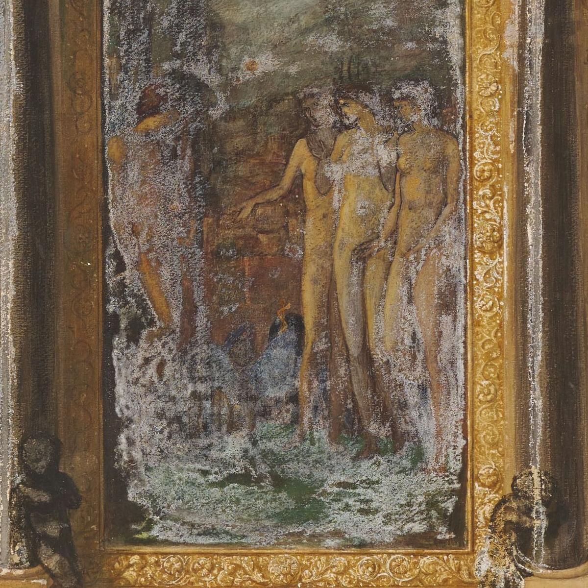 Troy Triptych Compositional Study Sir Edward Coley Burne-Jones ecb105 canvas print