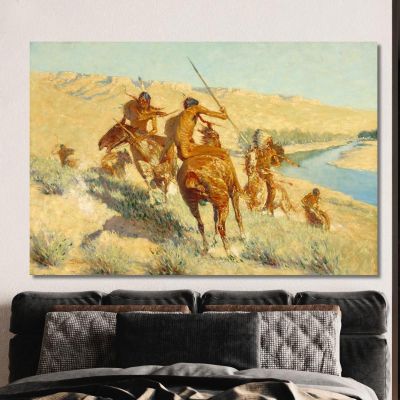 Episode Of The Buffalo Gun Frederic Remington frm14 canvas print 