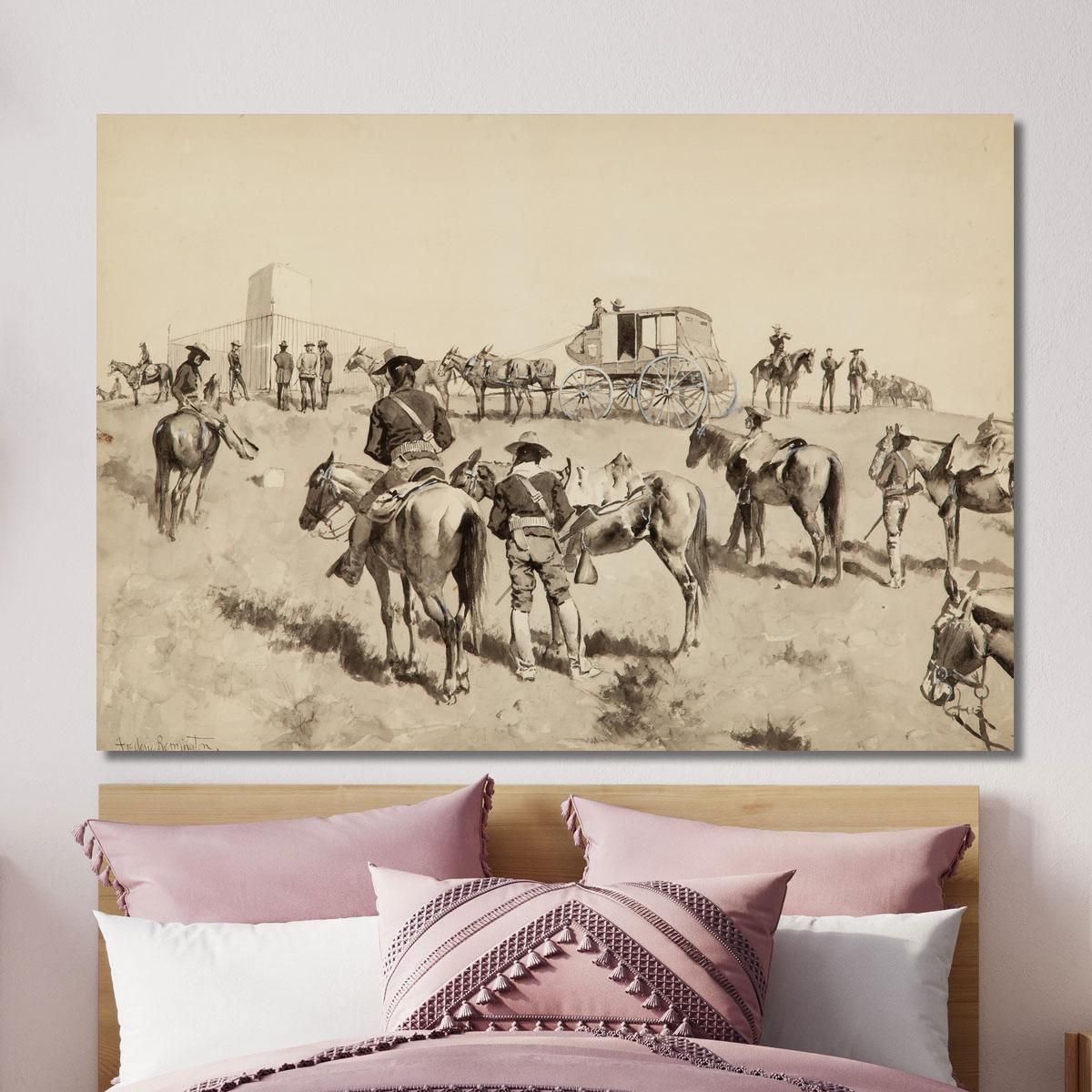 On The Bighorn Frederic Remington frm25 canvas print 