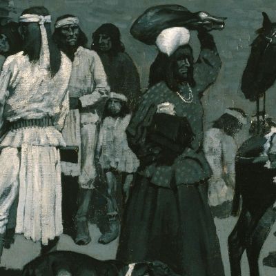 Pueblo Indian Village Frederic Remington frm30 canvas print