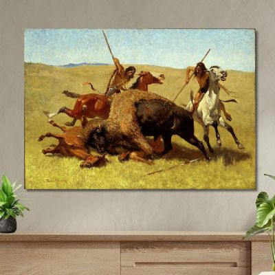 The Buffalo Hunt Frederic Remington frm38 canvas print 