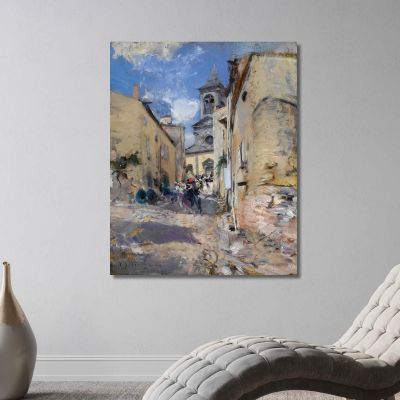 Country Church Leaving Mass Giovanni Boldini gbd13 canvas print 