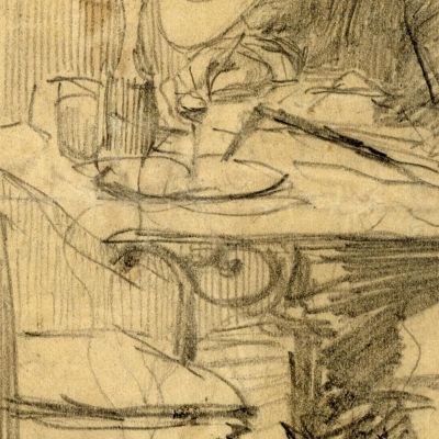 The Painter Helleu Sitting On A Café Terrace Giovanni Boldini gbd35 canvas print