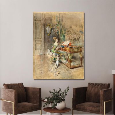 Pianist In 18Th Century Dress Giovanni Boldini gbd48 canvas print 