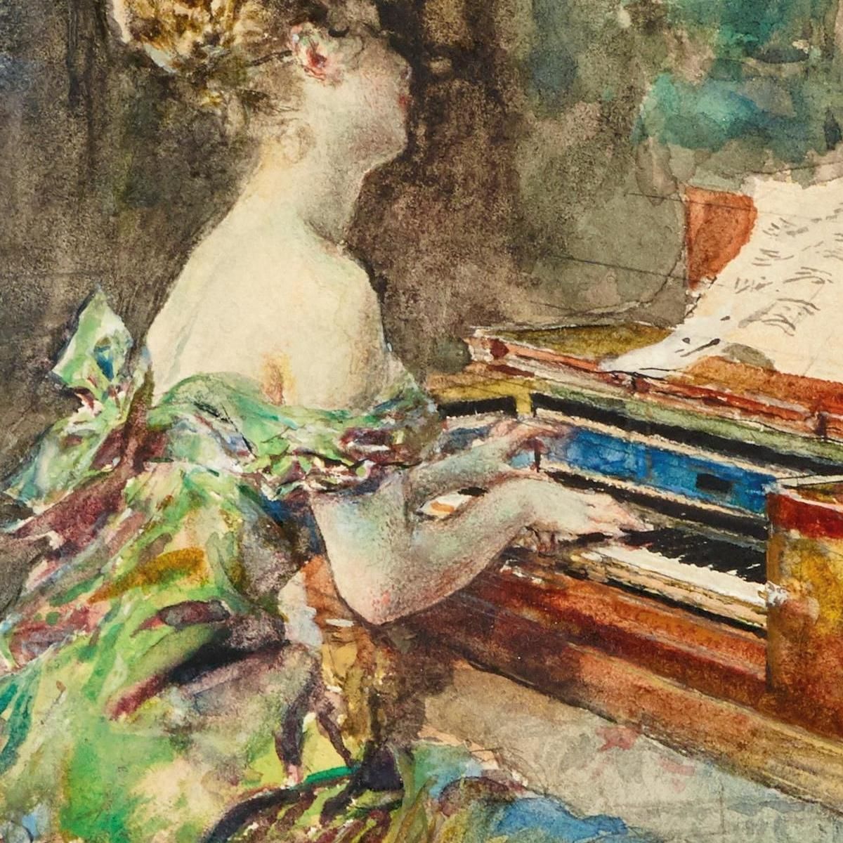 Pianist In 18Th Century Dress Giovanni Boldini gbd48 canvas print