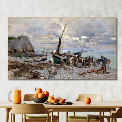 Return Of The Fishing Boats Étretat Giovanni Boldini gbd76 canvas print 