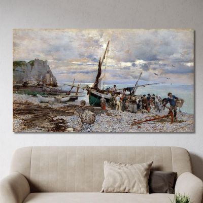 Return Of The Fishing Boats Étretat Giovanni Boldini gbd76 canvas print 