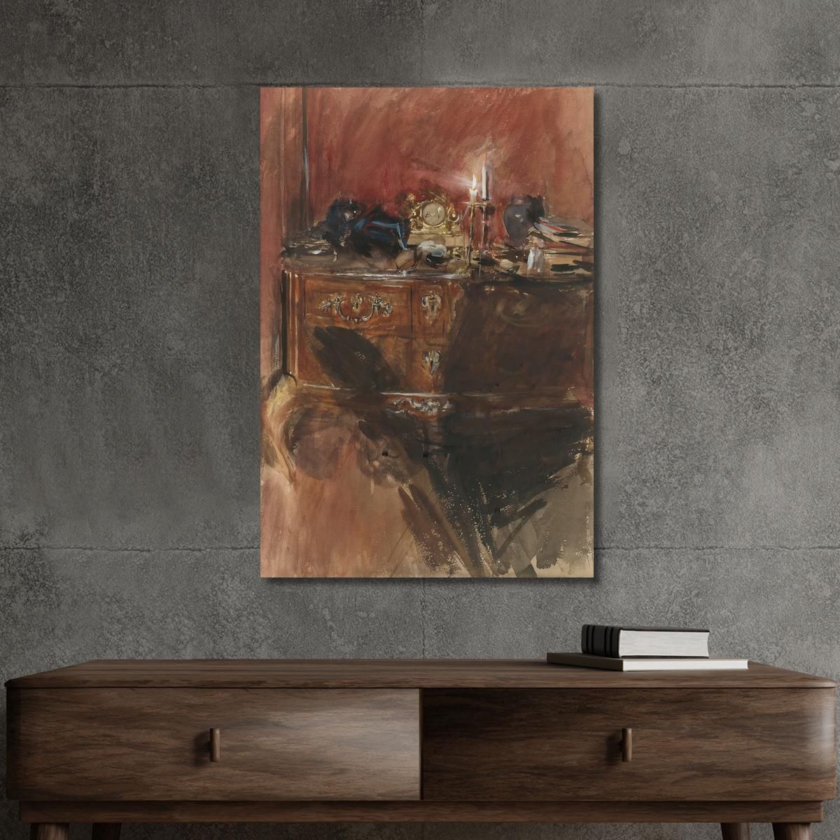 View Of An Interior With A Louis Xv Commode Giovanni Boldini gbd89 canvas print 