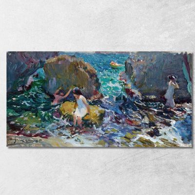 Children On The Shore Jávea Joaquín Sorolla jsr20 canvas print 