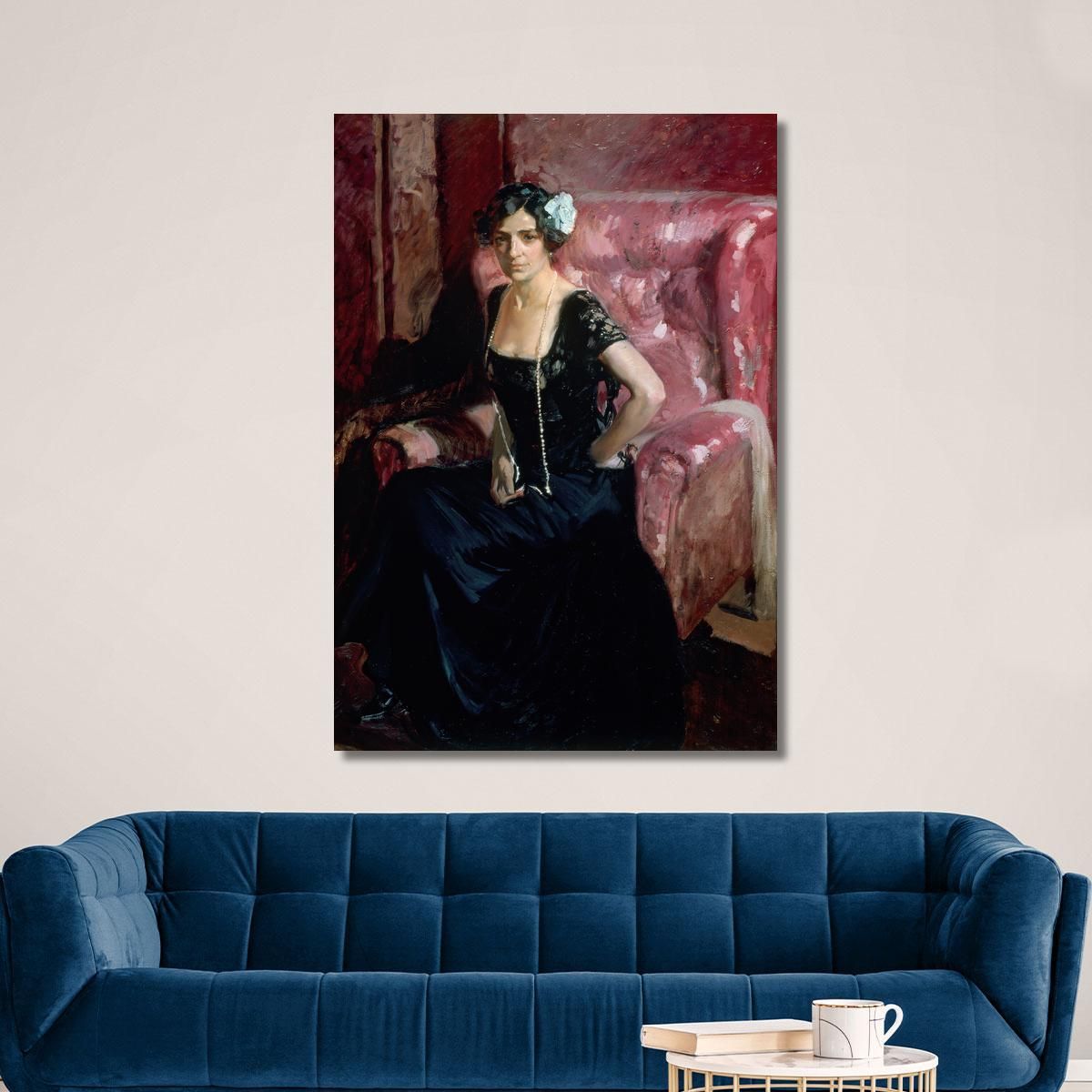 Clotilde In Evening Dress Joaquín Sorolla jsr22 canvas print 