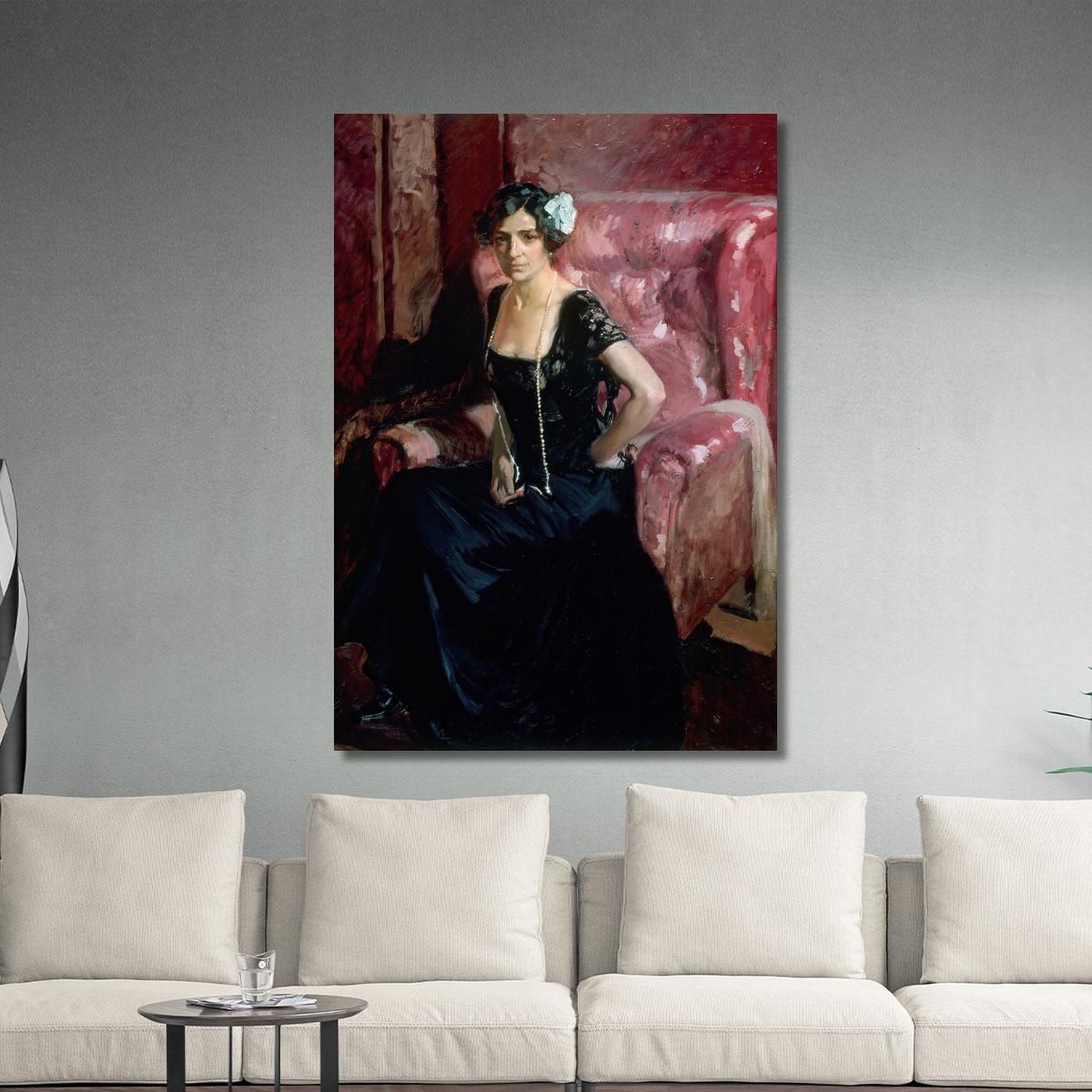 Clotilde In Evening Dress Joaquín Sorolla jsr22 canvas print 
