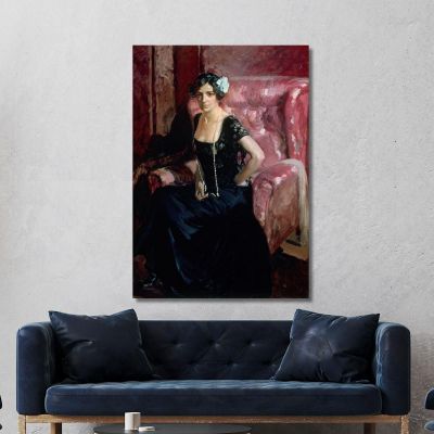 Clotilde In Evening Dress Joaquín Sorolla jsr22 canvas print 