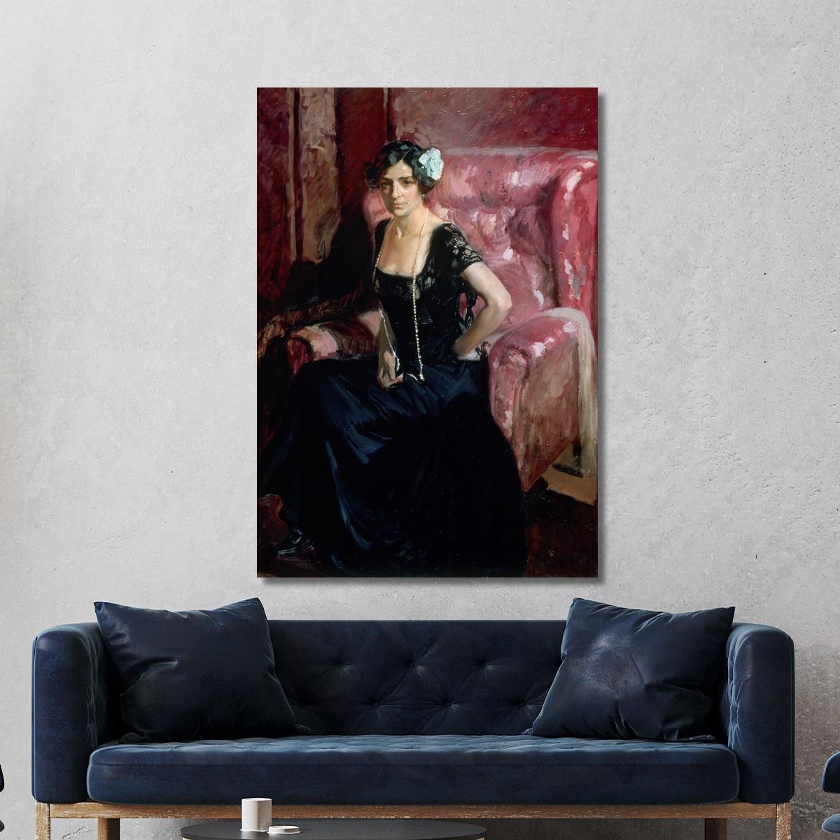 Clotilde In Evening Dress Joaquín Sorolla jsr22 canvas print 