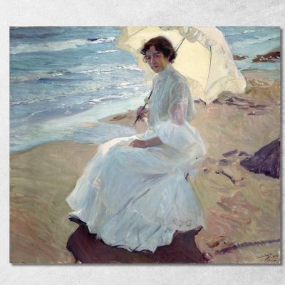 Clotilde On The Beach Joaquín Sorolla jsr23 canvas print 