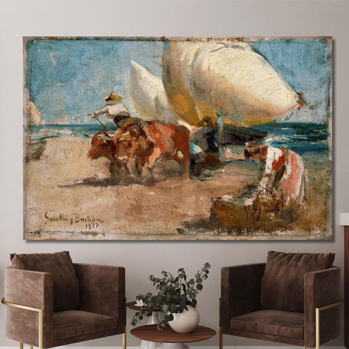 Beach Scene Joaquín Sorolla jsr35 canvas print 