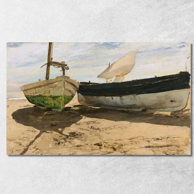 Fishing Boats On The Beach Valencia Joaquín Sorolla jsr41 canvas print 