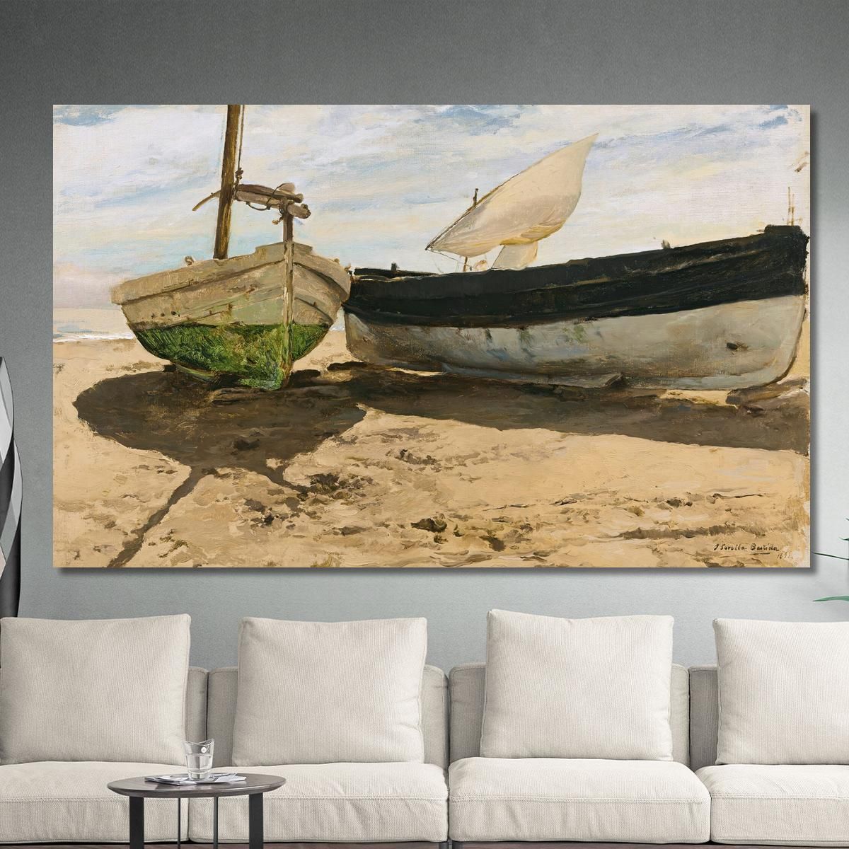 Fishing Boats On The Beach Valencia Joaquín Sorolla jsr41 canvas print 