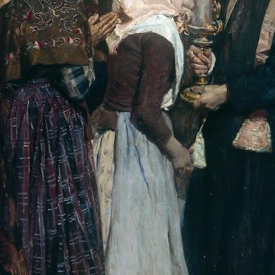 Kissing The Relic Joaquín Sorolla jsr48 canvas print