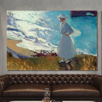 María On The Beach At Biarritz Or Contre-Jour Joaquín Sorolla jsr61 canvas print 