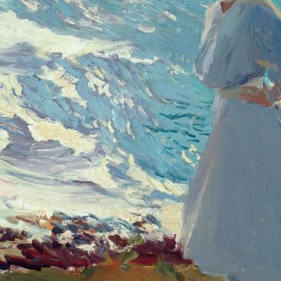 María On The Beach At Biarritz Or Contre-Jour Joaquín Sorolla jsr61 canvas print