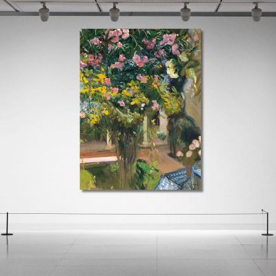 Oleanders The Courtyard Of The Artist'S Home Joaquín Sorolla jsr72 canvas print 