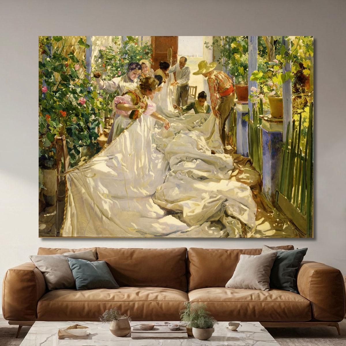 Sewing The Sail Joaquín Sorolla jsr100 canvas print 