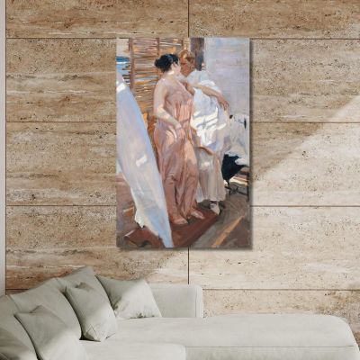 The Pink Robe. After The Bath Joaquín Sorolla jsr109 canvas print 