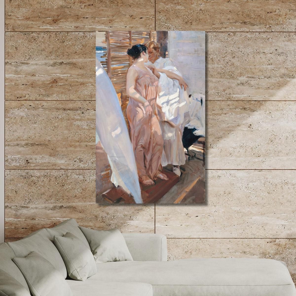 The Pink Robe. After The Bath Joaquín Sorolla jsr109 canvas print 