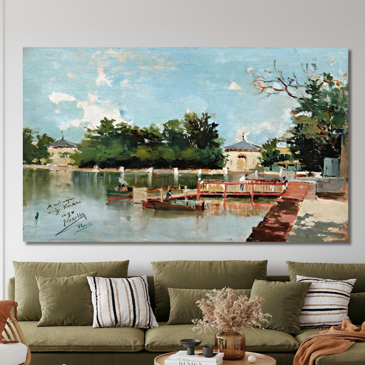 View Of The Jetty In The Retiro Gardens Madrid Joaquín Sorolla jsr119 canvas print 