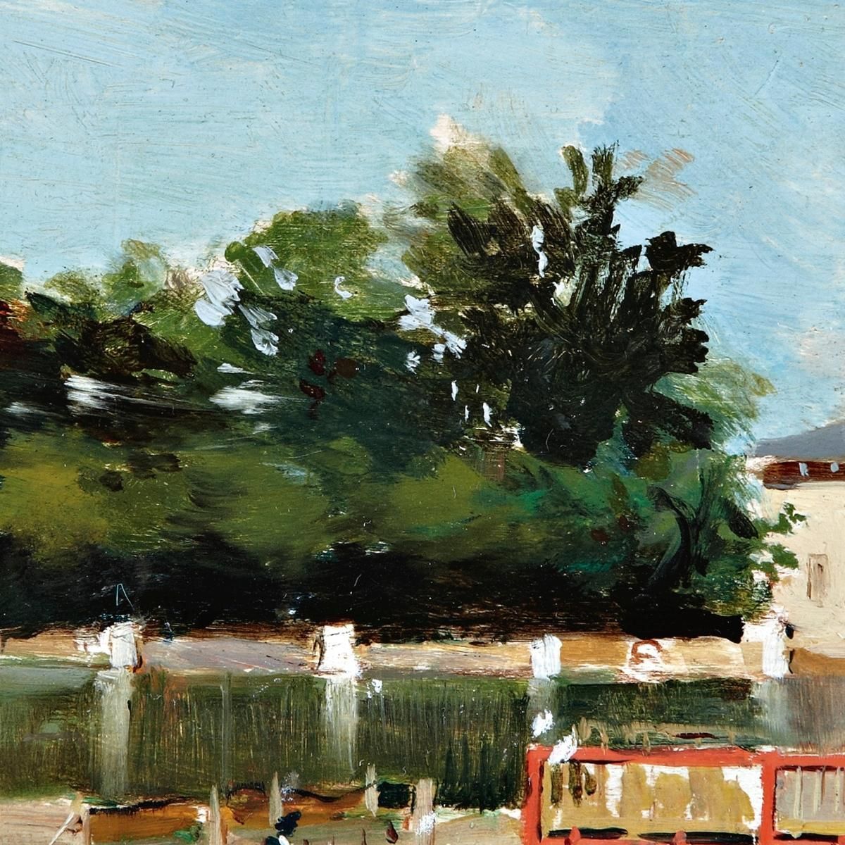View Of The Jetty In The Retiro Gardens Madrid Joaquín Sorolla jsr119 canvas print