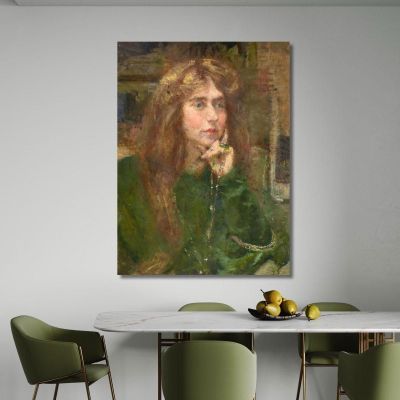 Natalie With Necklace Alice Pike Barney apb84 canvas print  Natalie With Necklace Alice Pike Barney apb84 canvas print