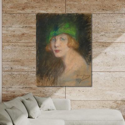 The Green Hat Alice Pike Barney apb114 canvas print 