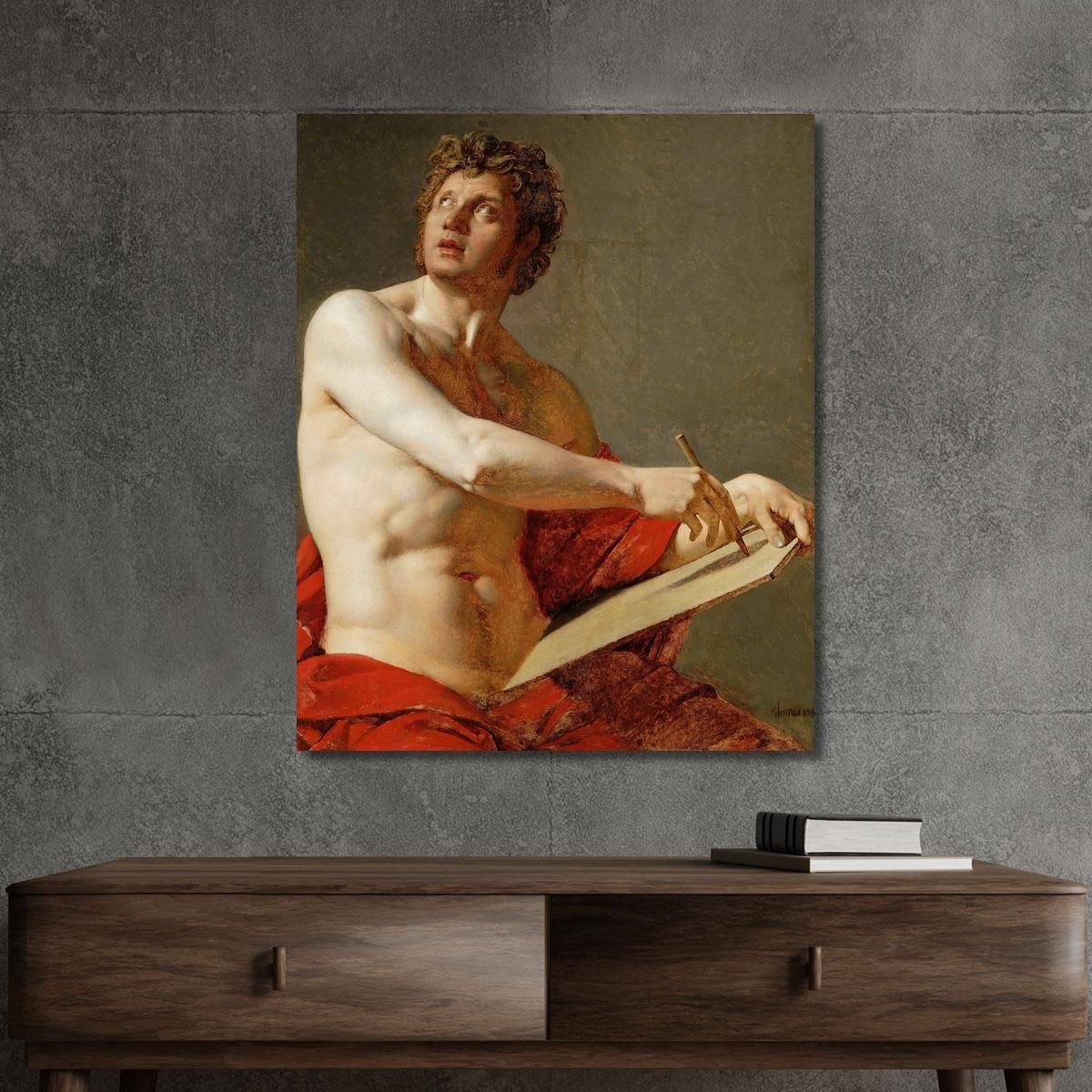 Academic Study Of A Nude Man Jean Auguste Dominique Ingres jad1 canvas print 